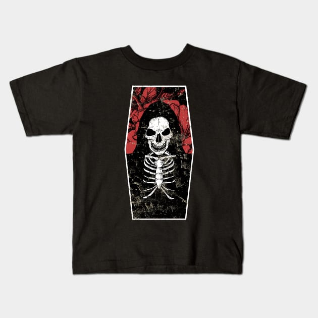 Grim Reaper Coffin II Kids T-Shirt by DeathAnarchy